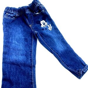 Baby Gap Disney Jeans Size 2 Slim Years Boys Pants Bottoms Mickey Mouse Blue